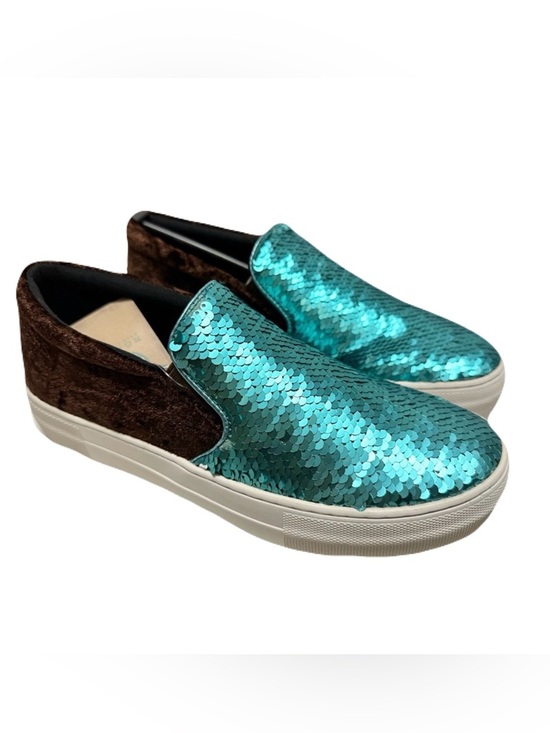 Roper Shoes - NEW Roper Womens size 7 Teal Sequin Slip-On Platform Sneakers *Fits like 6.5*